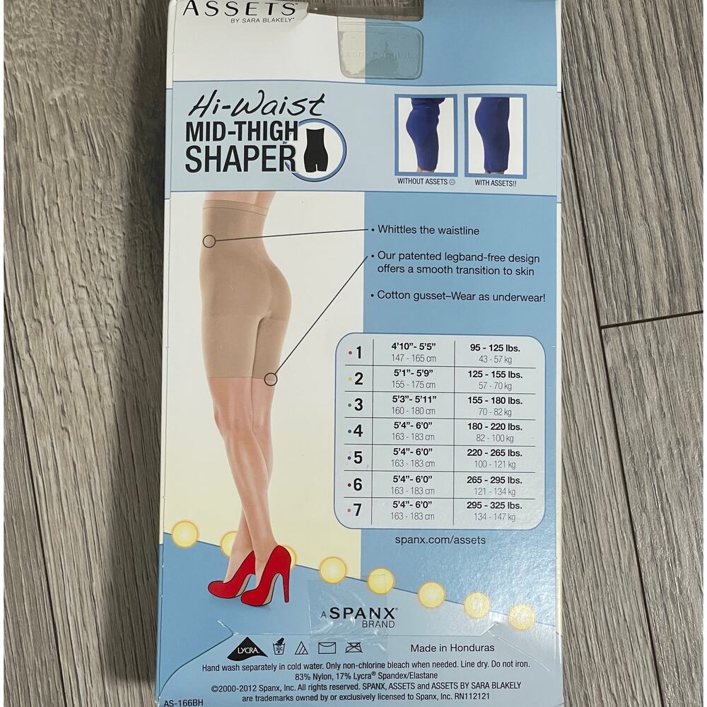Assets by Spanx Sensational Hi-Waist Mid Thigh Shaper 166B - Nude - Size 5 - Picture 3 of 5